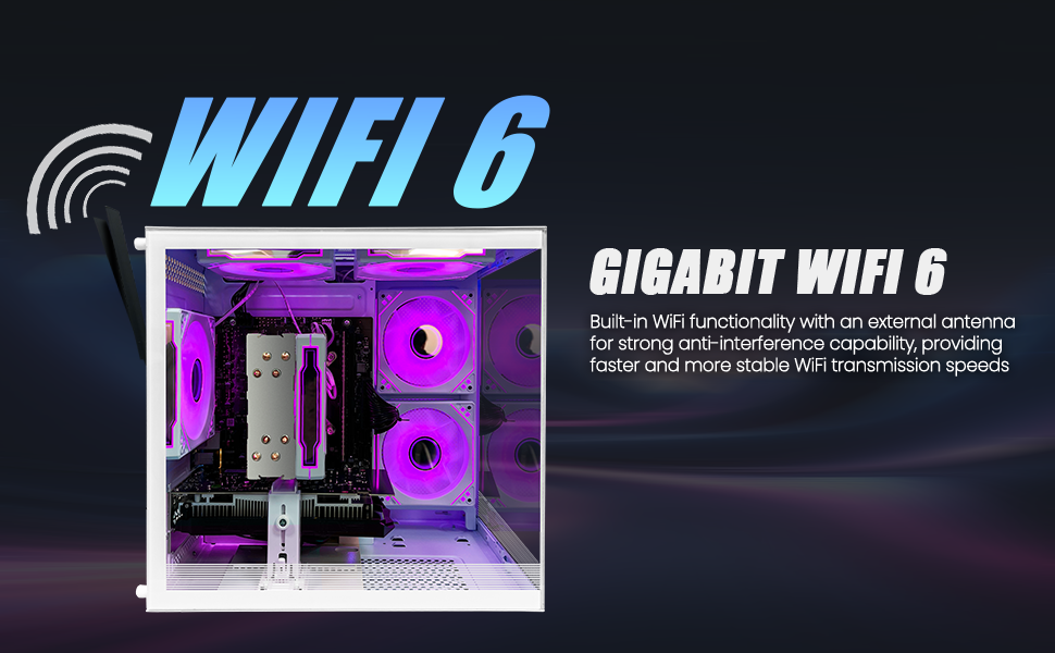 Suevery RGB Gaming Desktop - Intel i5-12400F, RTX 3050 6GB, 16GB DDR4, 1TB NVMe SSD | White Tower,