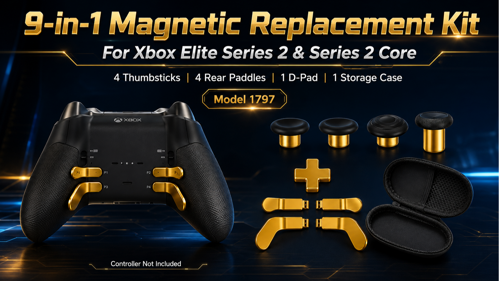 gold 9-in-1 magnetic replacement kit, Xbox Elite Series 2 accessories