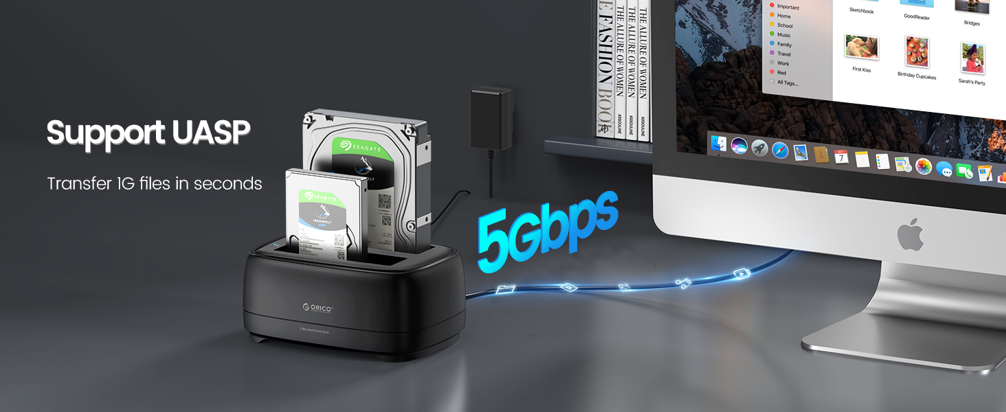 ORICO Dual Bay Hard Drive Bay Docking Station USB 3.0 to SATA III for 3.5inch HDD