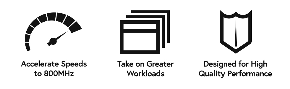 Accelerate speeds up to 800MHz and take on greater workloads