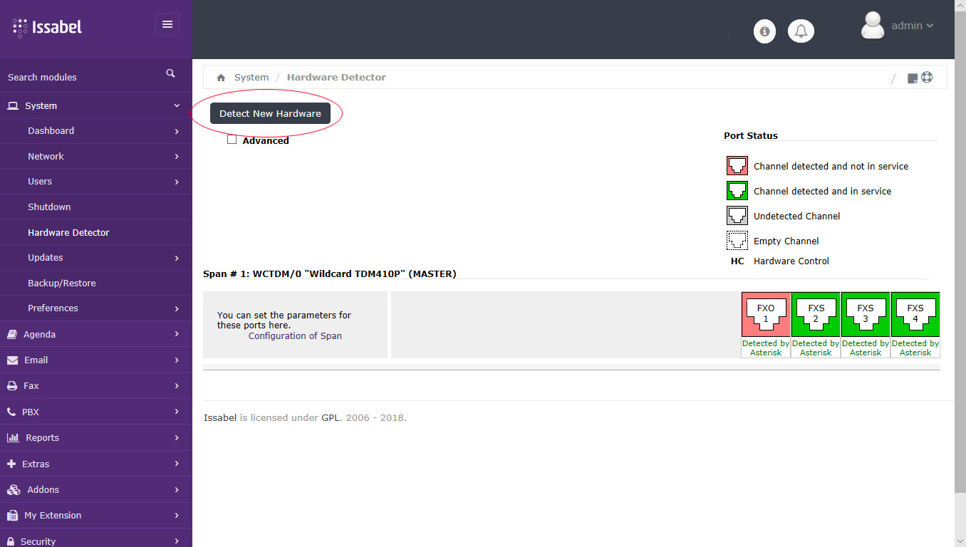 asterisk card tdm410