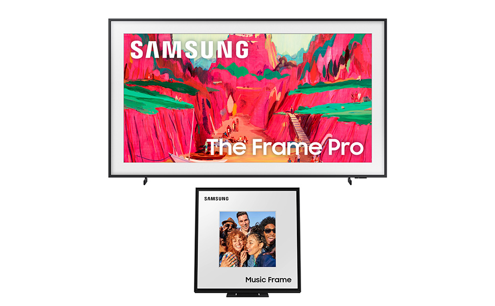 Samsung The Frame Pro with Samsung Music Frame and Amber Screen Cleaner