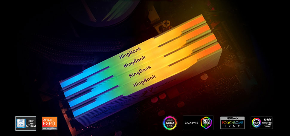 Kingbank RGB 288-Pin PC RAM DDR5 Desktop Memory