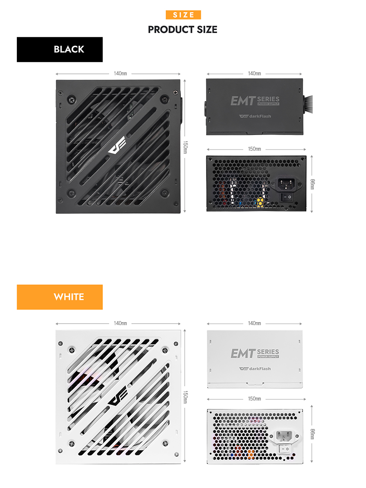 darkFlash PMT650 650W Power Supply PSU