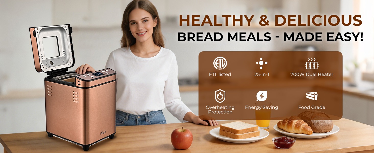 Rosewill 25-in-1 Automatic Bread Maker Machine