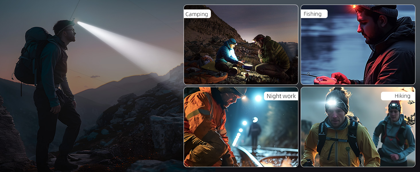 Camping Fishing Night WORK Hiking