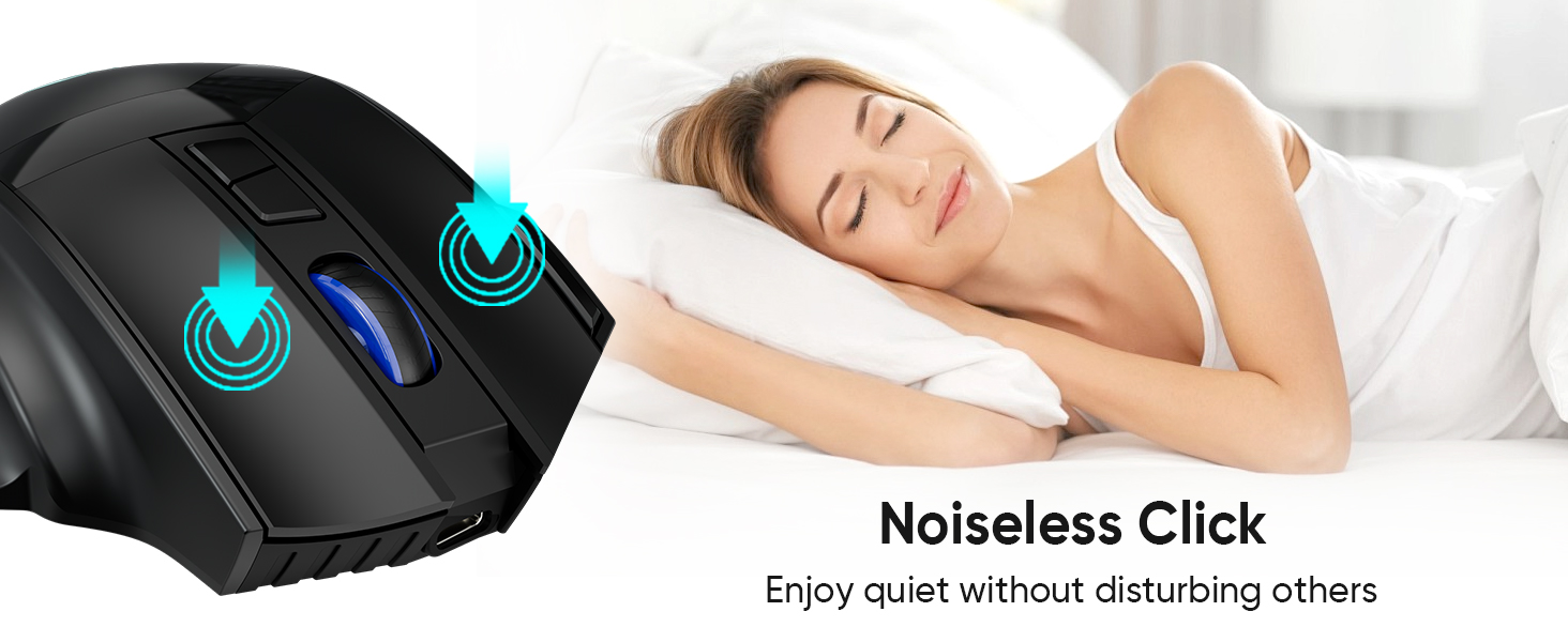 Wireless Gaming Mouse, Dual-Mode 2.4G/Bluetooth Wireless Mouse, Rechargeable PC Gaming Mice