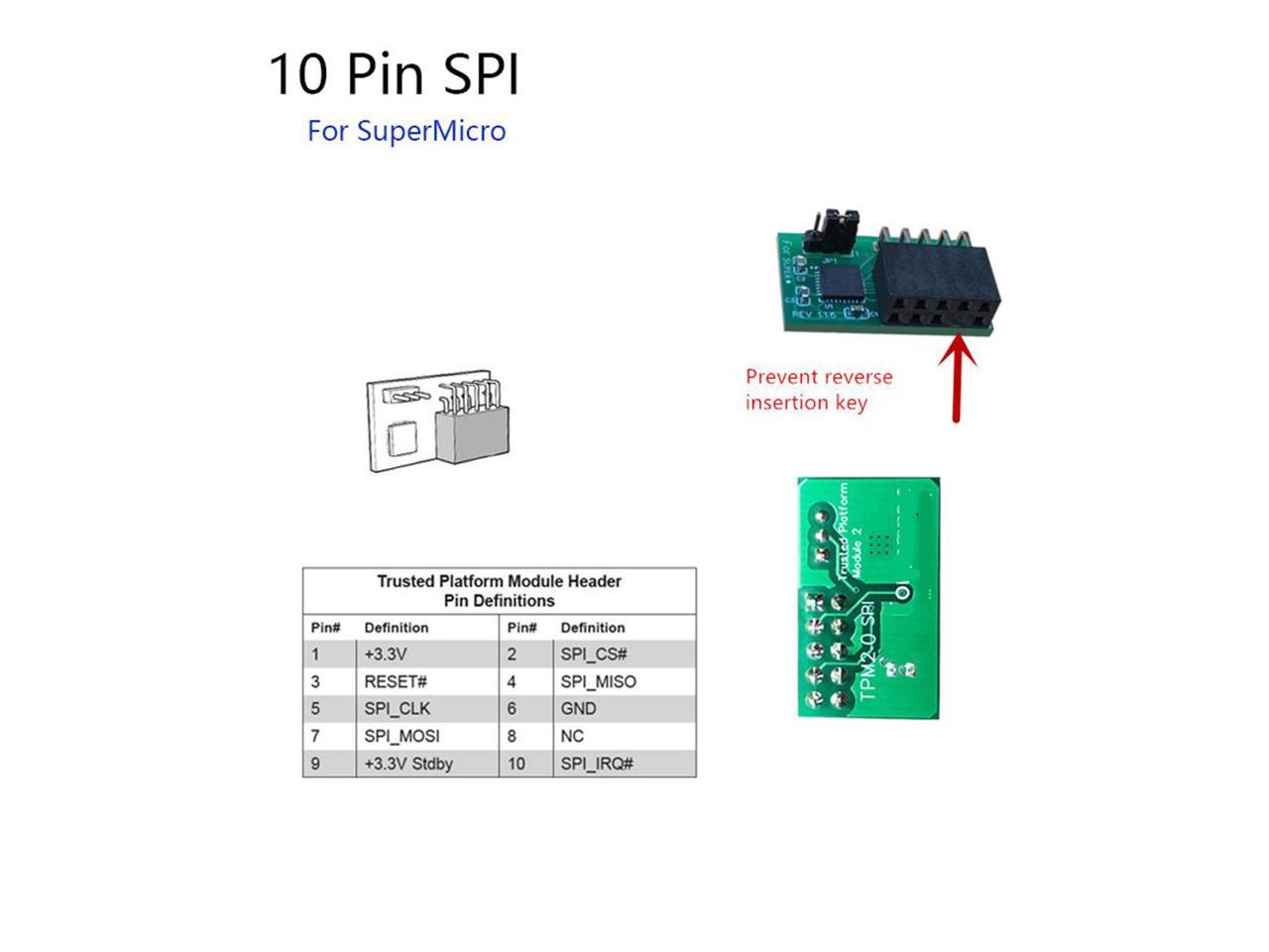 TPM 2.0 Module For SuperMicro AOM-TPM-9670V 10Pin SPI TPM 2.0