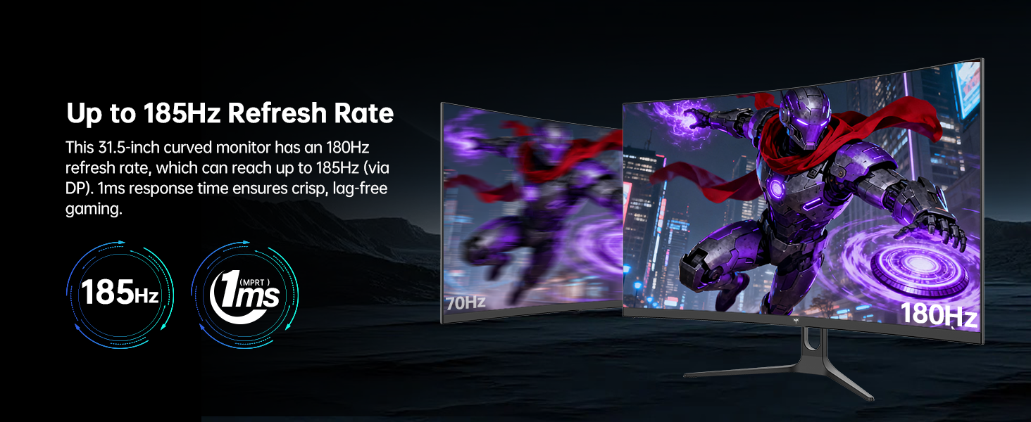 KTC 31.5" 2K QHD Curved Gaming Monitor