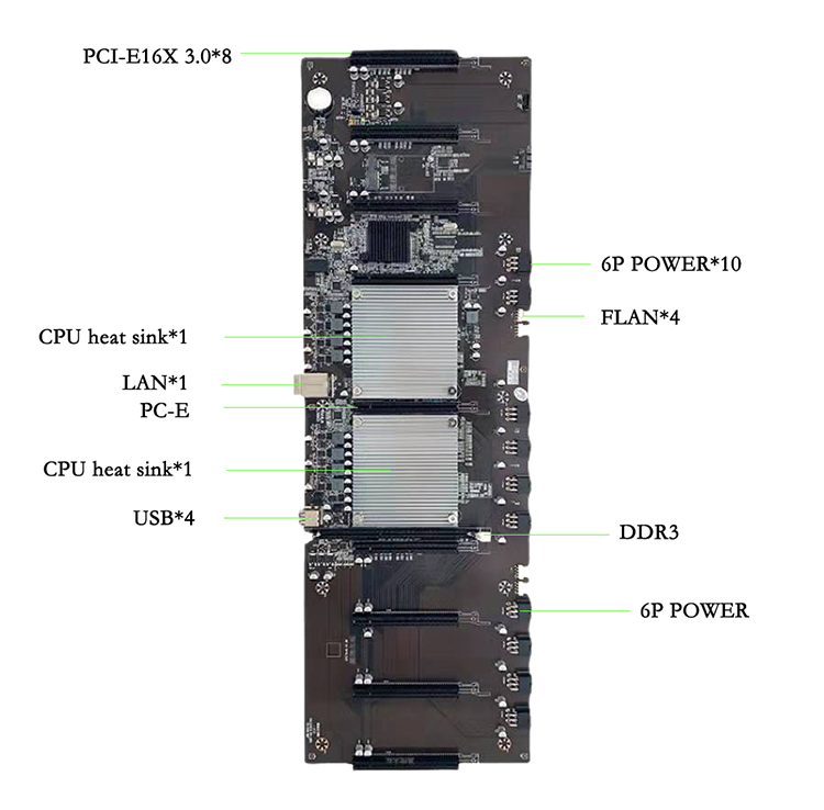 9-Card in-line BTC x79 desktop computer motherboard eth multi