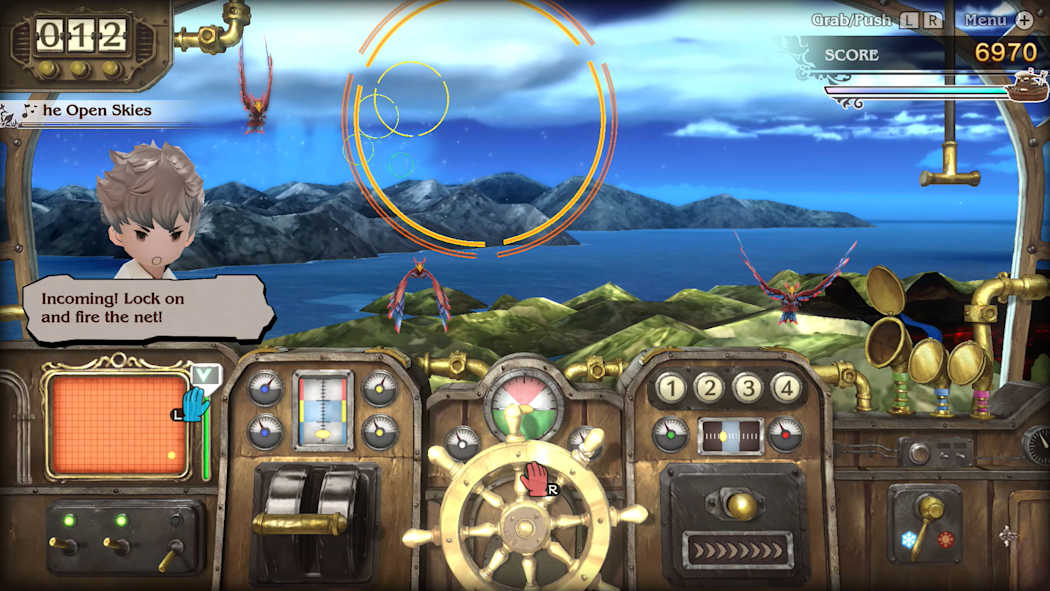 BRAVELY DEFAULT FLYING FAIRY HD Remaster screenshot showing redesigned single-screen UI with party management and status display