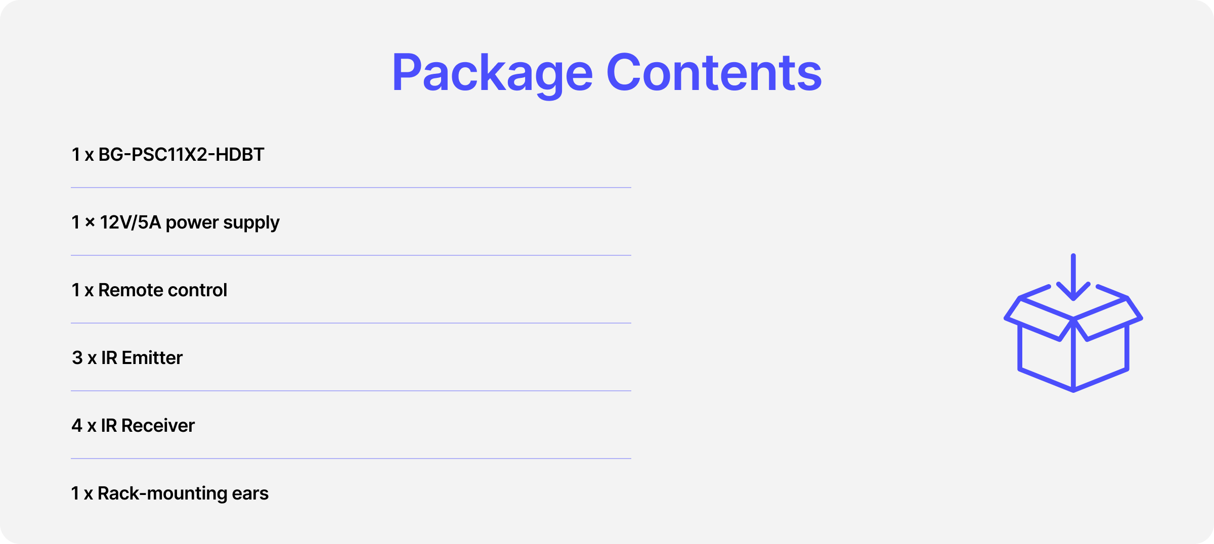 package contents