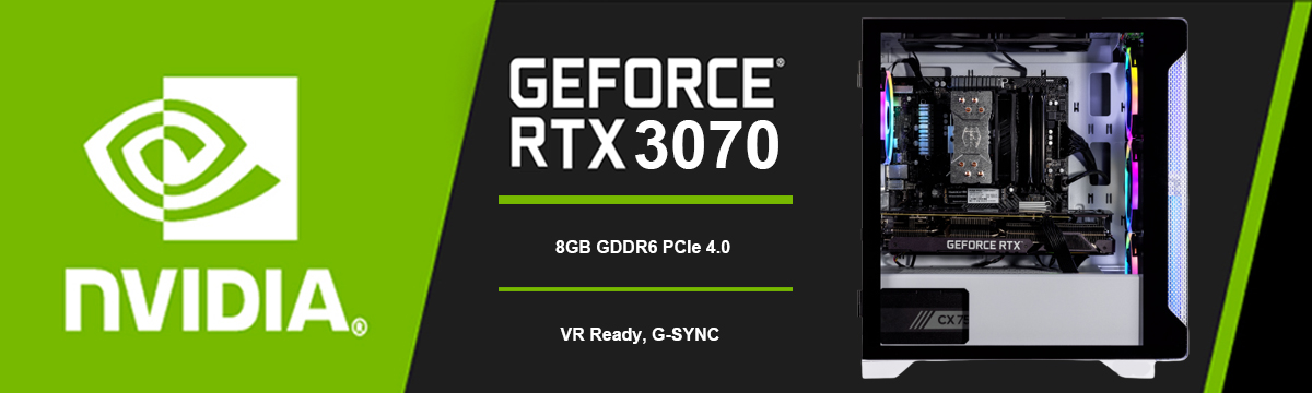 NVIDIA GeForce RTX 3070, 8GB GDDR6 PCIe 4.0, DirectX 12, VR Ready, G-SYNC