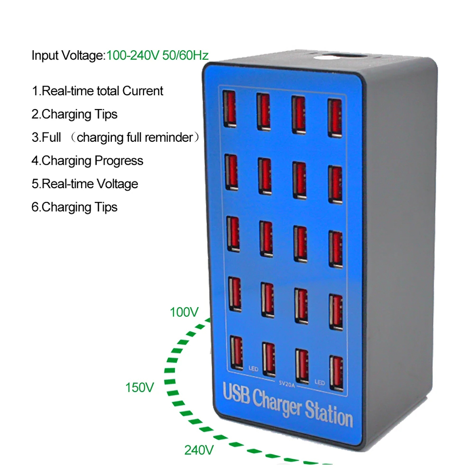 100W USB Fast Charging Station