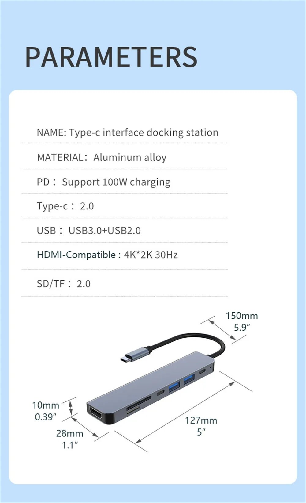 Jansicotek USB C Hub 7 in 1 Multiport Adapter