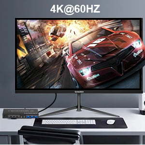 USB 3.0 displayport Dual Monitor KVM Support 4K@60HZ Supports high resolution up to 4K@60Hz and down