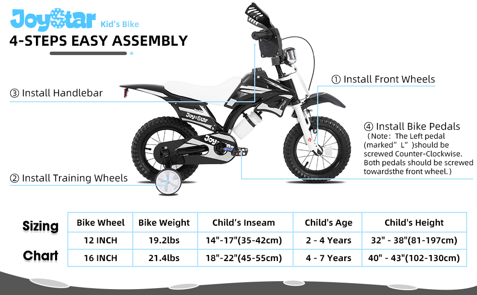 kids bike boys girls motocross style kids bicycle training wheels