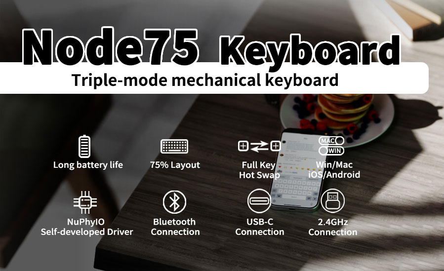 NuPhy Node75 High-Profile Wireless Mechanical Keyboard