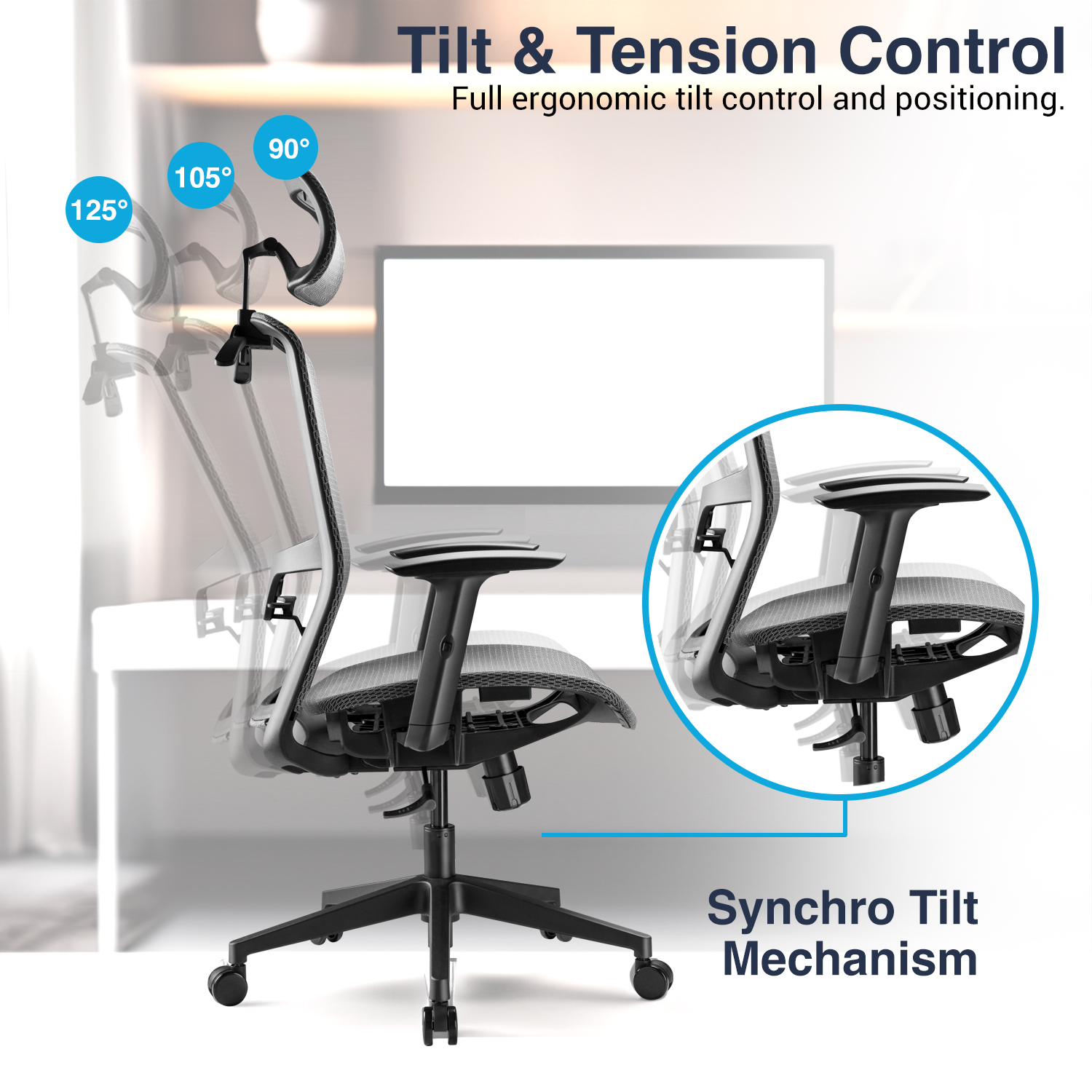 high back mesh chair, ergonomic office chair, adjustable desk chair, computer chair, task chair