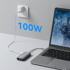 100W Power Delivery The usb-c hub supports a high-level of charging up to 100W. The hub itself only