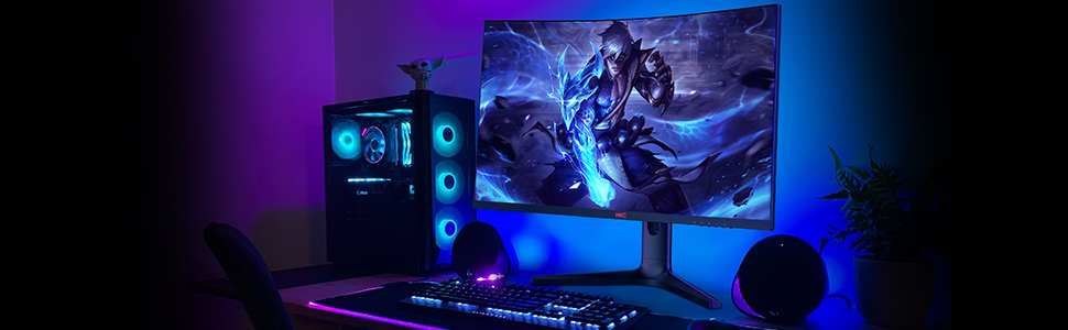 HKC CG321QKS Curved Gaming Computer Monitor