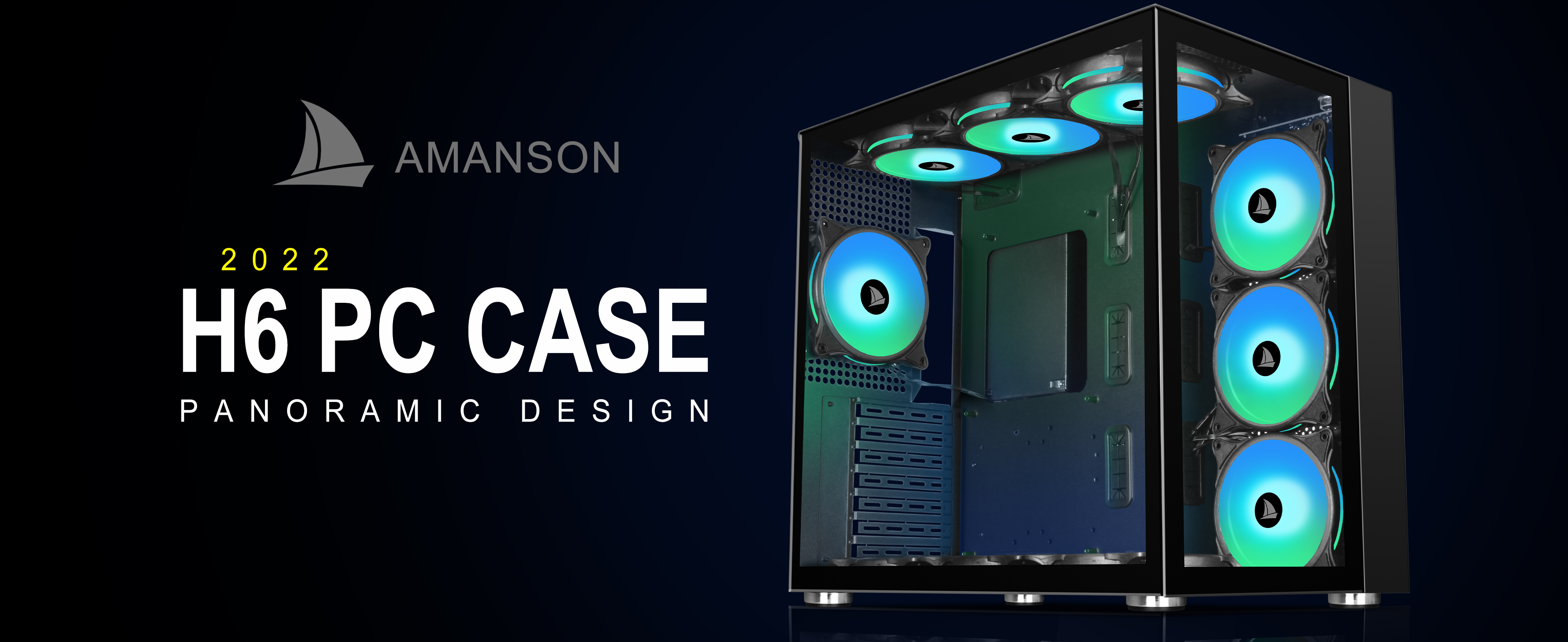 PC CASE ATX Mid Tower Case Tempered Glass Gaming Computer Case Without