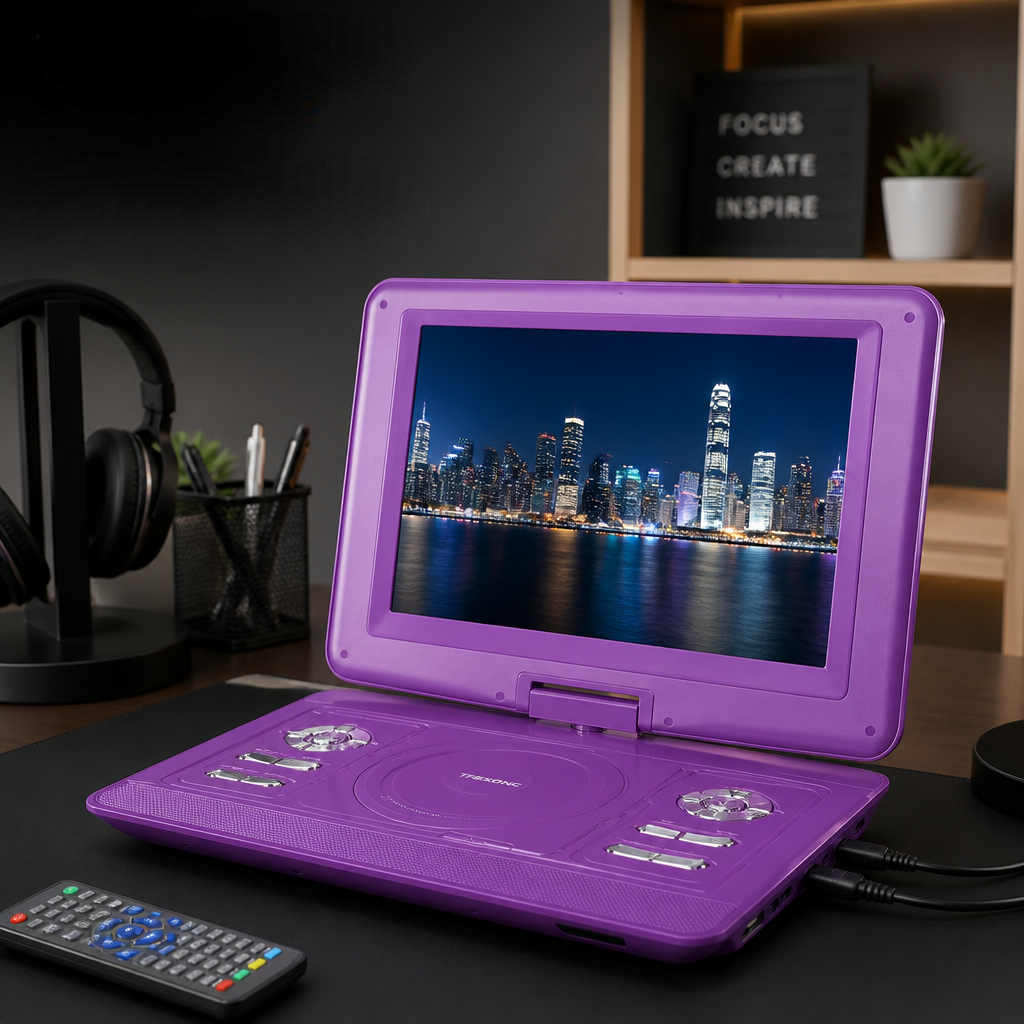 Trexonic 15.4-Inch Portable TV+ DVD Player