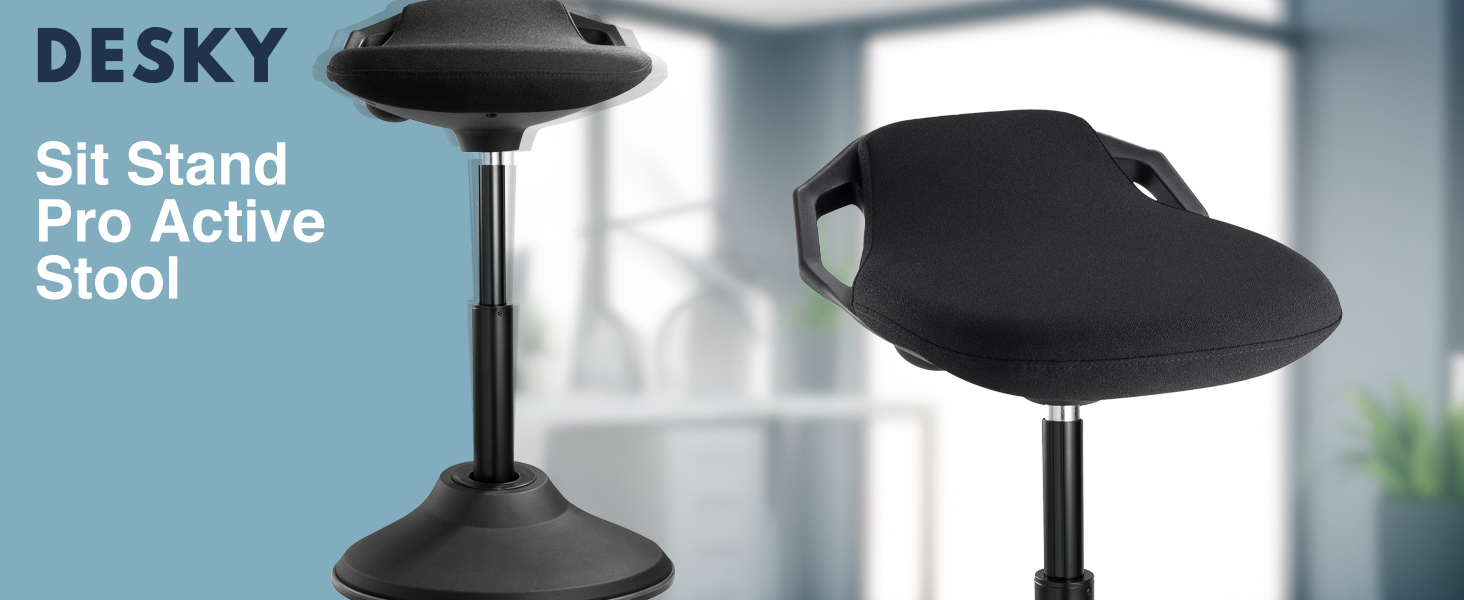 pro active wobble stool, ergonomic sit stand chair, adjustable active seating, core engagement stool