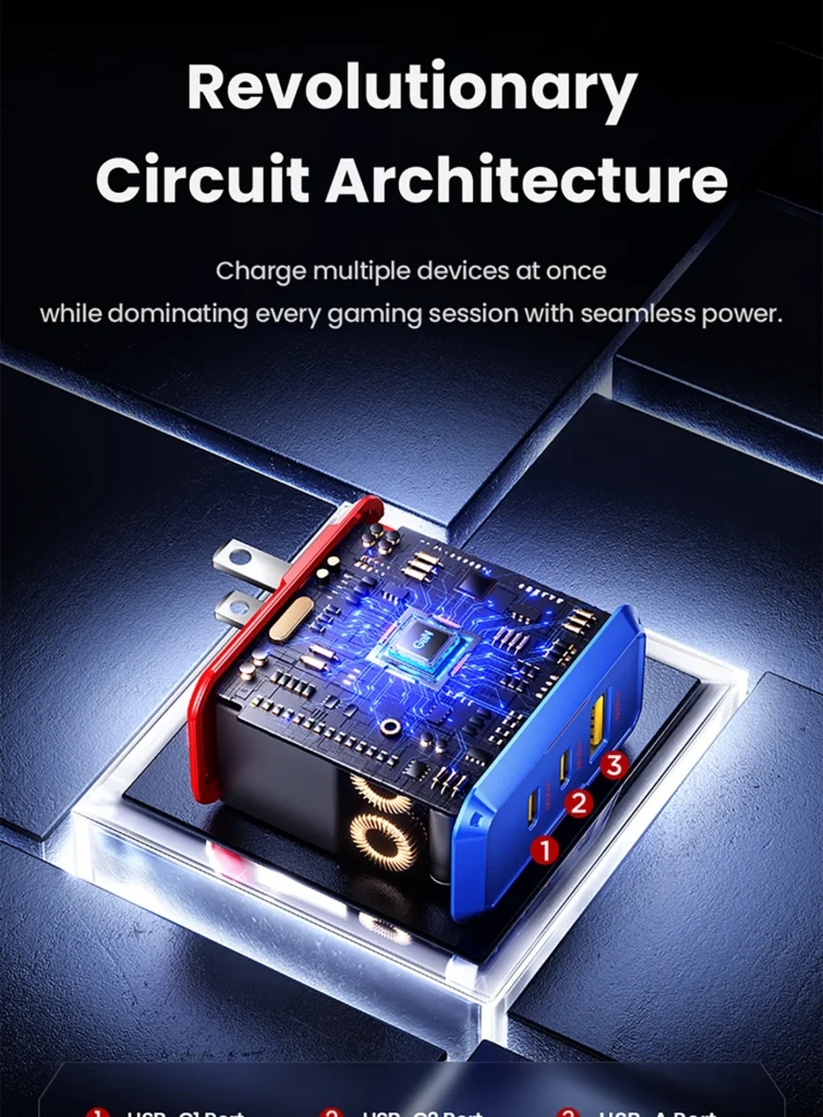 PISEN Gamer Lite 65W 3-Port GaN Fast Charger&nbsp;