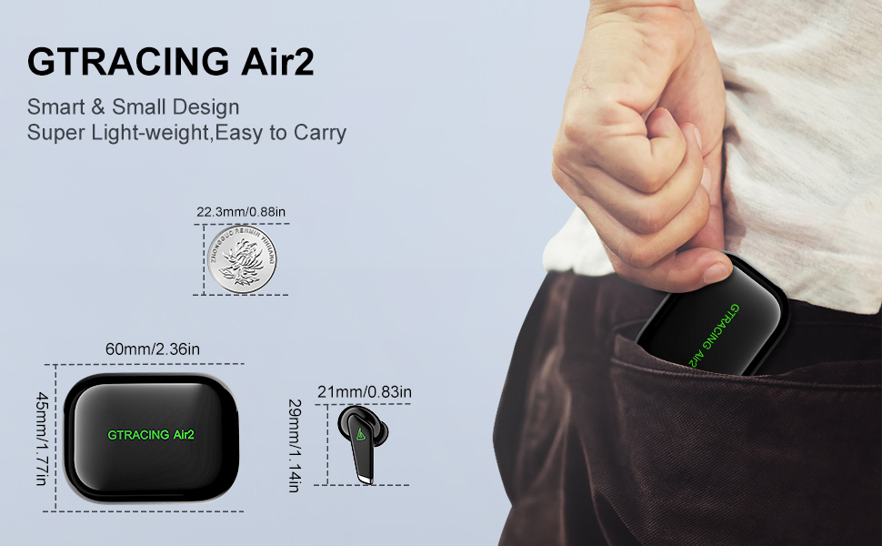 GTRACING Wireless Earbuds Bluetooth 5.3 Headphones, 28H Playtime in-Ear Earphones, Mini Bluetooth Ea