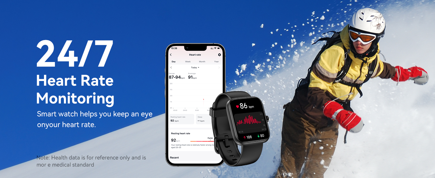 Smart Watch for Men Women, Alexa Built-in Fitness Tracker with Call Function & 1.83" HD Touchscreen,