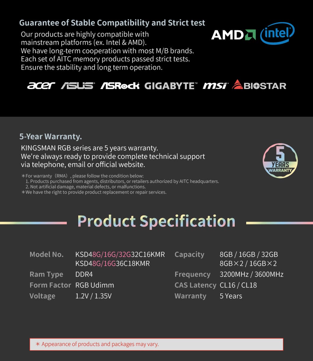DDR4, RGB, KIMGSMAN, 3200, 8GB, UDIMM, MODULE