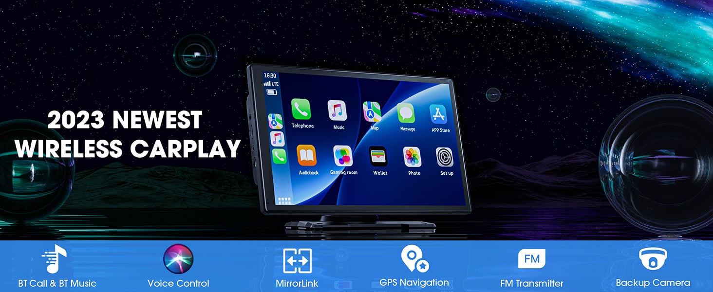 7'' Portable Wireless Car Stereo Apple Carplay with Airplay, Android A –  Campark - Focus on Cameras