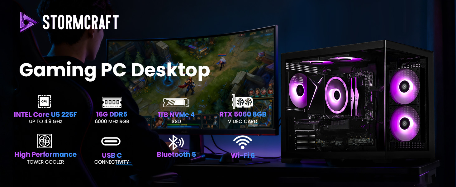 Stormcraft SI225F0BB-560N1 SIRIUS Gaming Desktop PC