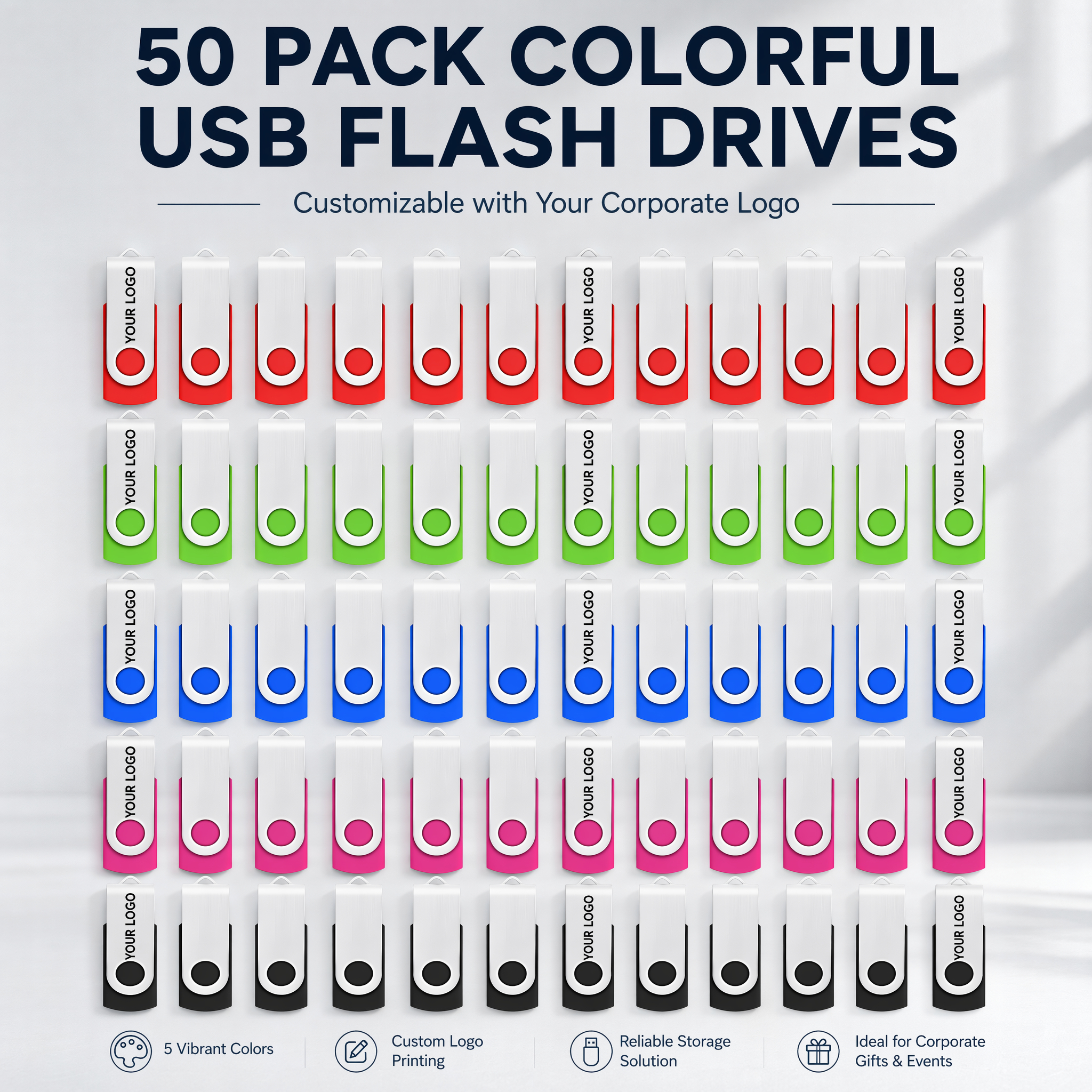 Create a professional impression with customizable USB flash drives