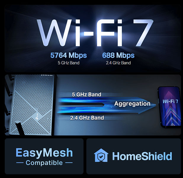 TP-Link Archer BE6500 Dual-Band Wi-Fi 7 Router
