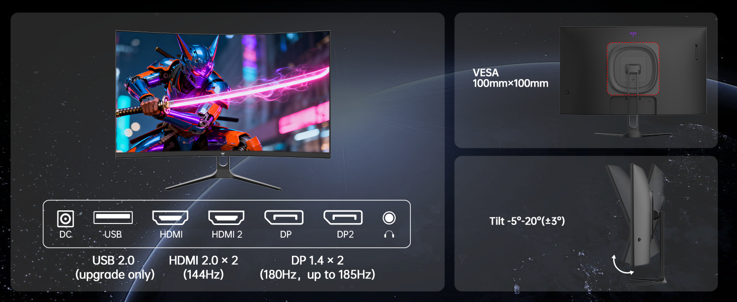 KTC 31.5" 2K QHD Curved Gaming Monitor