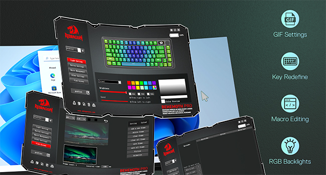 Redragon K724 PRO Wireless 81-Key Gasket Gaming Keyboard, TFT Screen & Knob | Easy-Control LED Info
