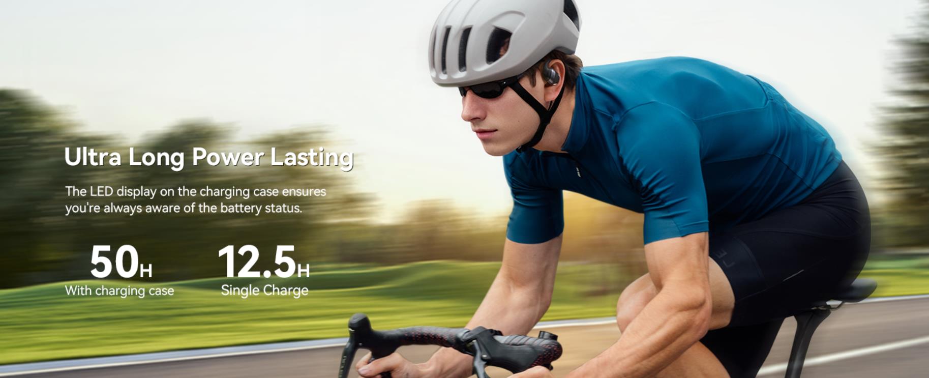 Open Ear Headphones, Bluetooth 5.4 Wireless Earbuds with Digital Display, Ultra-Comfort, Clear Calls