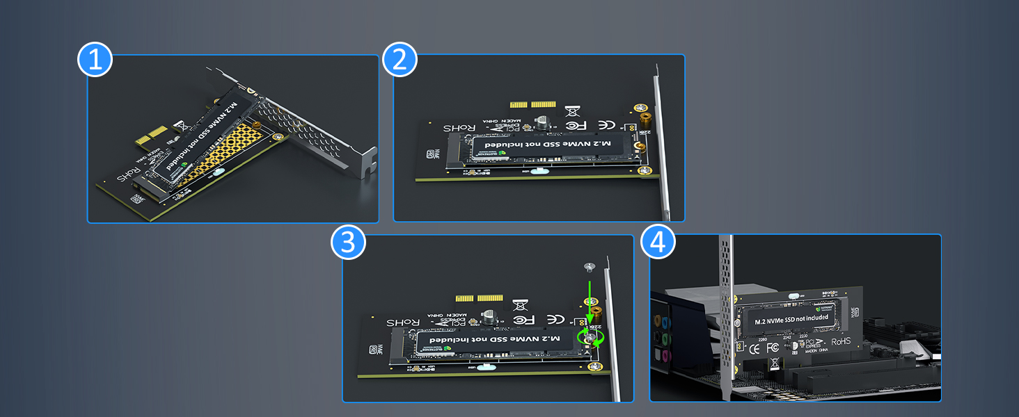 M.2 NVMe to PCIe 4.0 X1