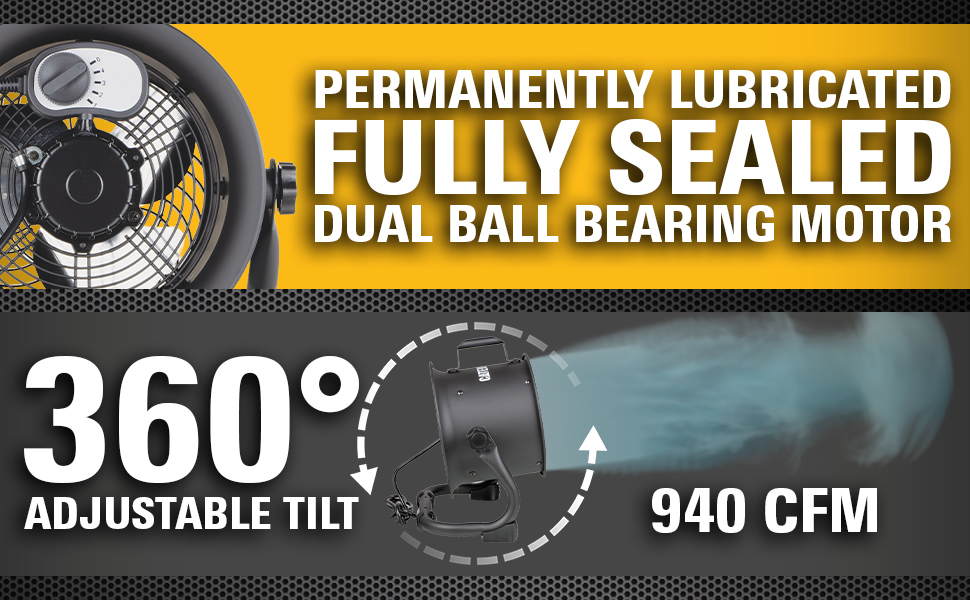 Caterpillar® CF-HVD-9AC-BLK 9 inch High-Velocity Drum Fan