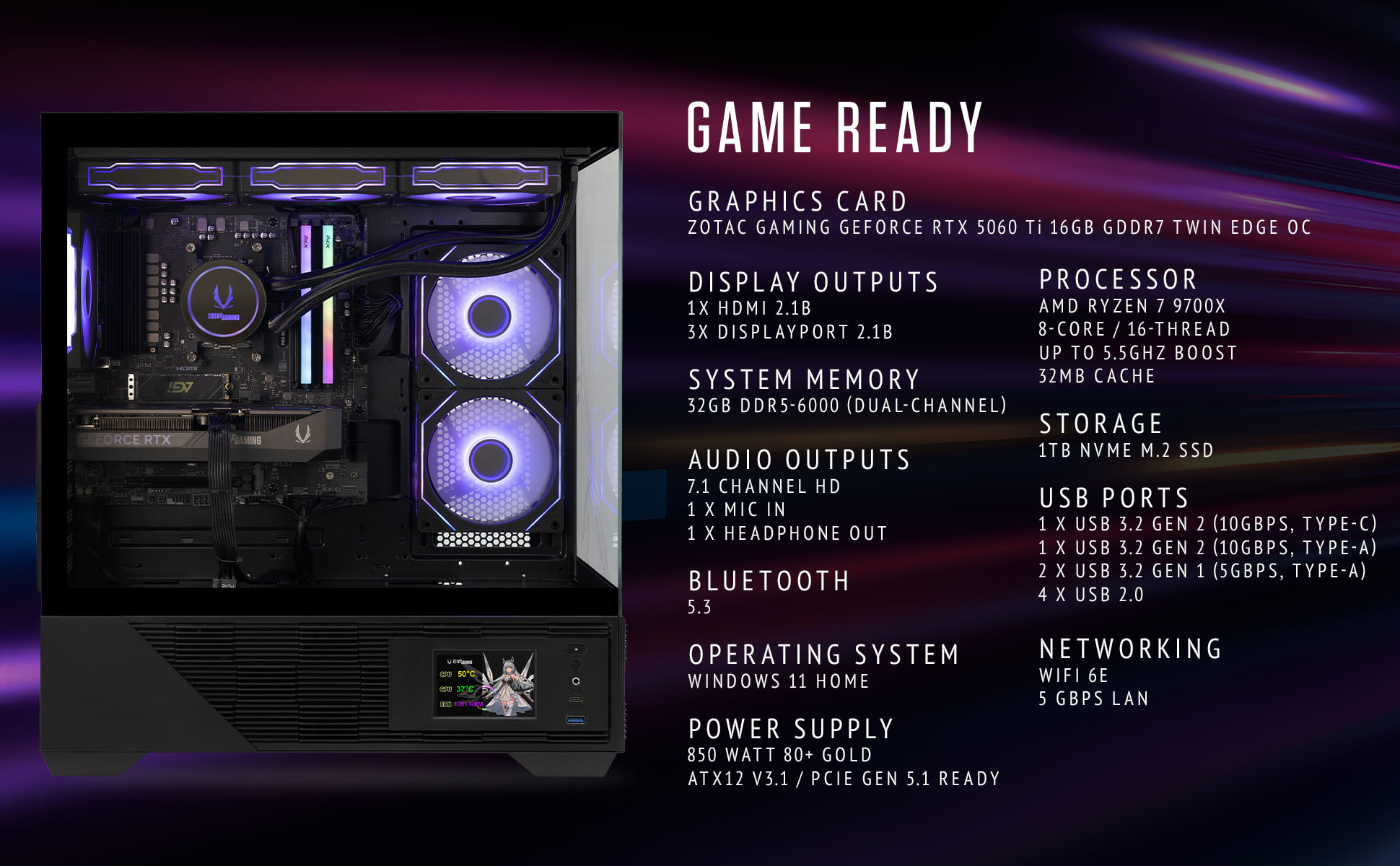 ZOTAC MEK 5060 Ti 16GB Gaming PC