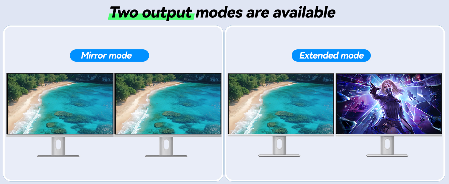 With this 8 ports HDMI DP 2 monitors KVM switch, you can switch between up to 8 computers, sharing 2