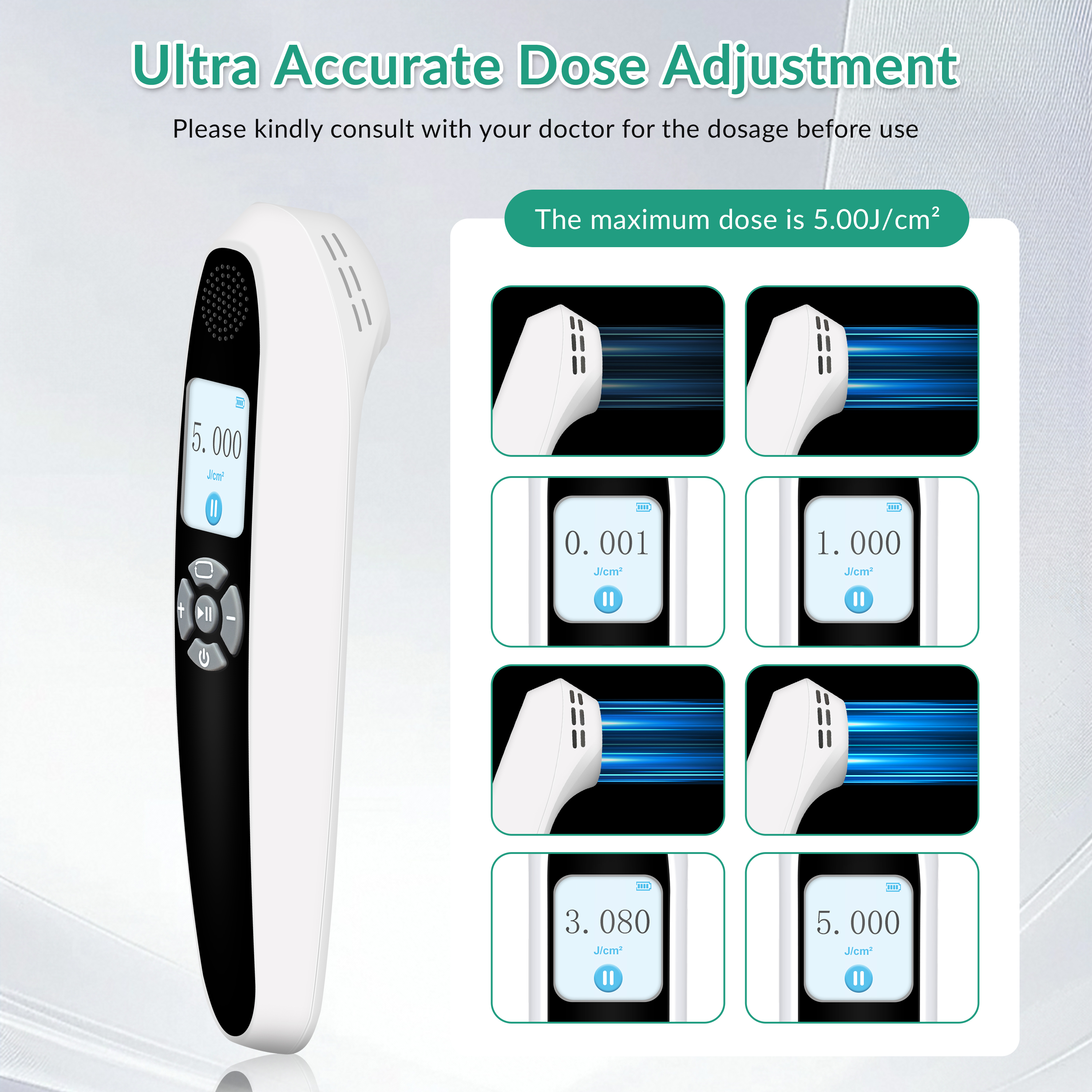 Adjustable Light Therapy Device 5 J/cm2
