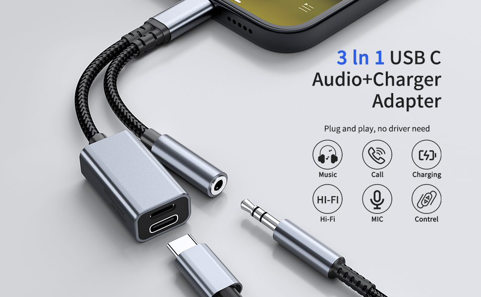 The Advantages of New Version 3 in 1 USB C to 3.5mm Headphone and Charger Adapter: