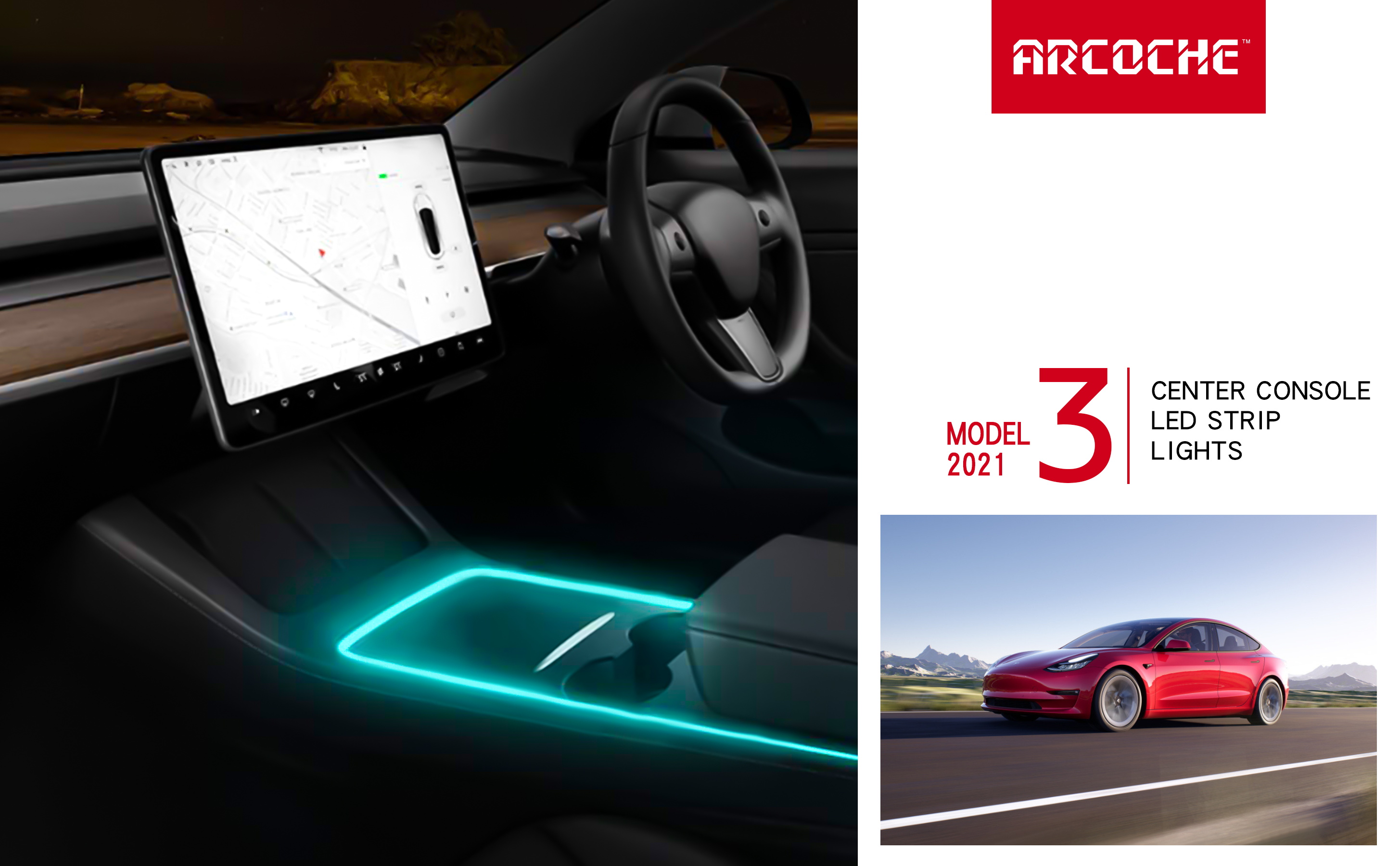 Tesla Model 3 Neon Light Tubes