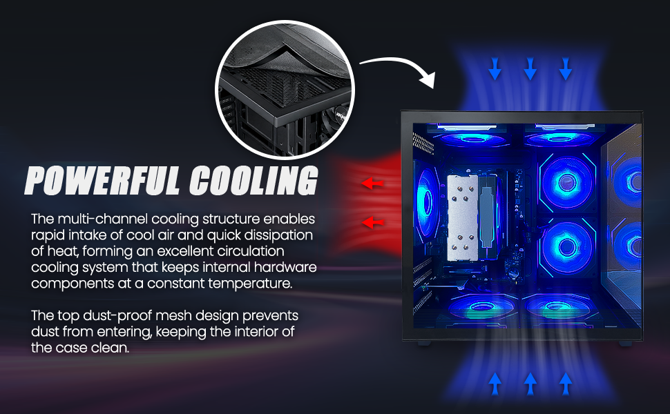 Suevery Gaming PC - AMD Ryzen 5 5600GT, 16GB DDR4 RAM, 512GB NVMe SSD, Wi-Fi 6, 650W, RGB Fans, Bla