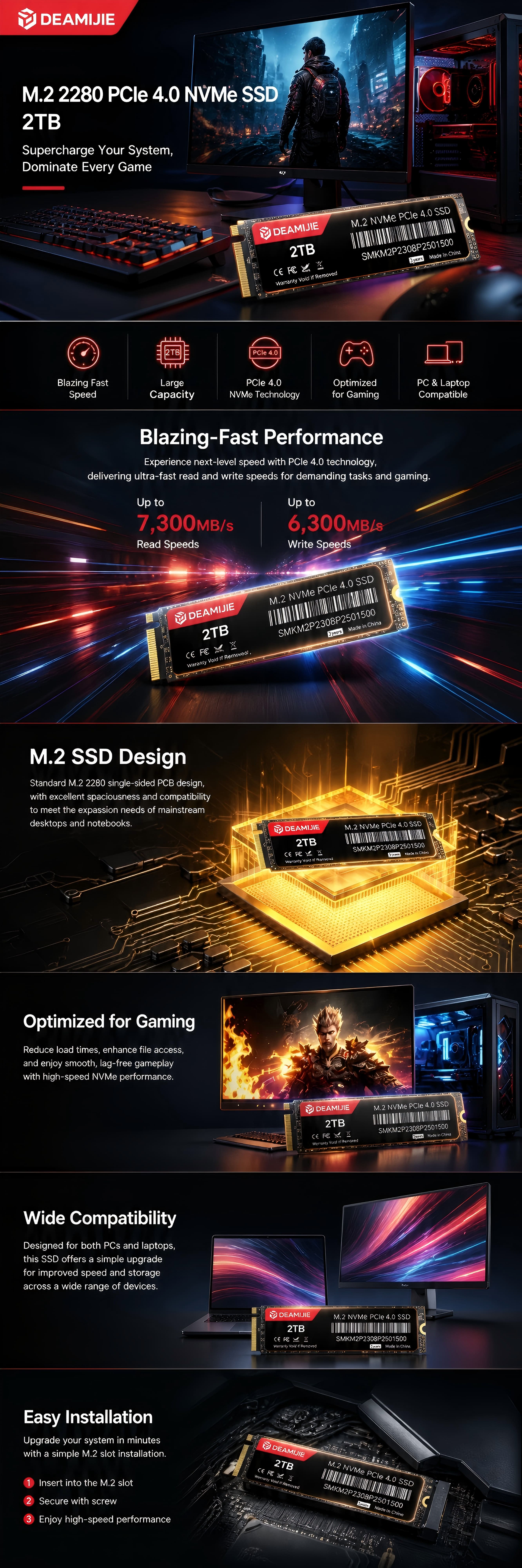 2TB SSD NVME 4.0 TLC