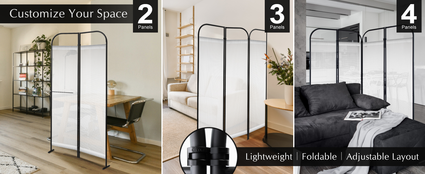 4 panel room divider waltz adjustable layout