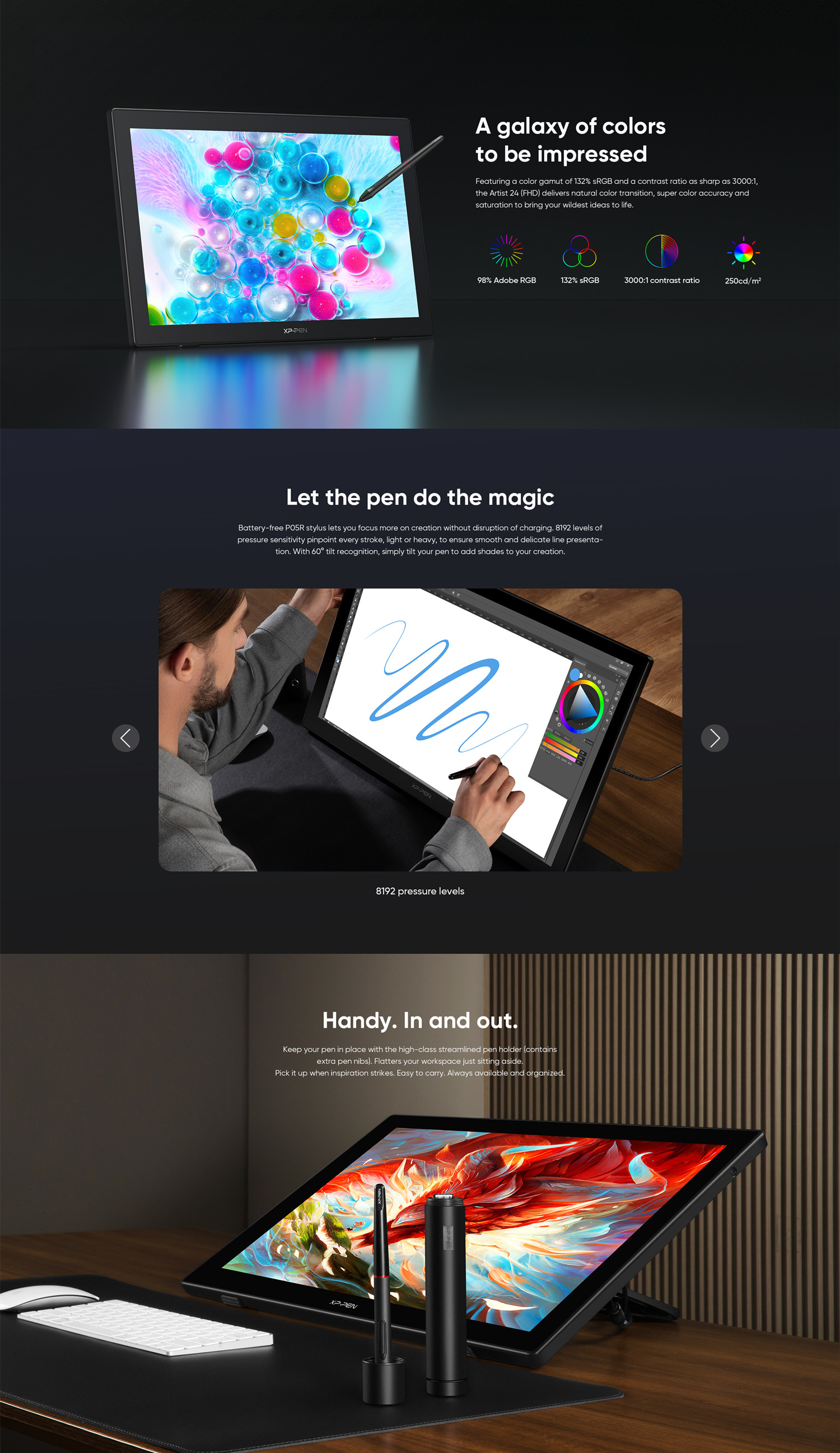 XPPen 24in Graphic Display Artist 24 FHD Drawing Tablet with XPPen 24in Graphic Display Artist 24 FHD Drawing Tablet with